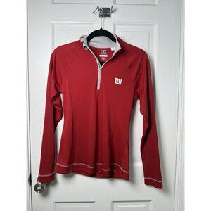 Cutter And Buck New York Giants Red Women's Fitted 1/4 Zip Pullover Size XS